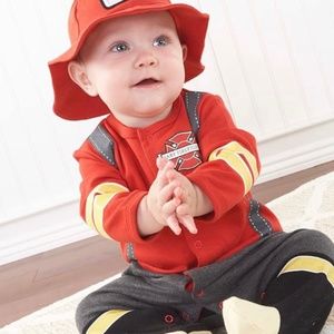 Aston Baby firefighter themed outfit 0-6m